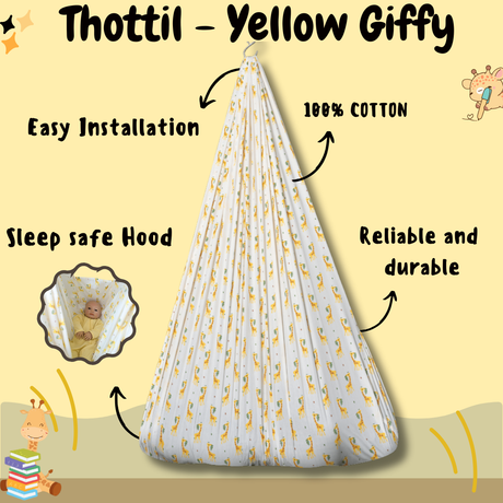 Pure Cotton Sleep Safe Thottil - Yellow Giffy