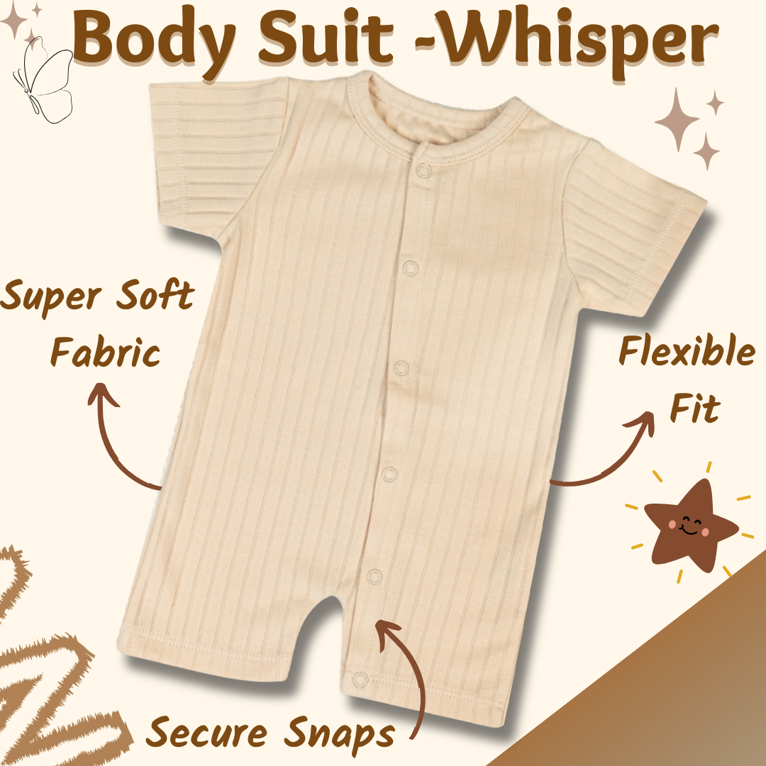 Premium Short-Sleeved Baby Bodysuit - Whisper