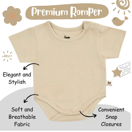 Premium Baby Unisex Cotton Half Sleeve Romper - Softdrift
