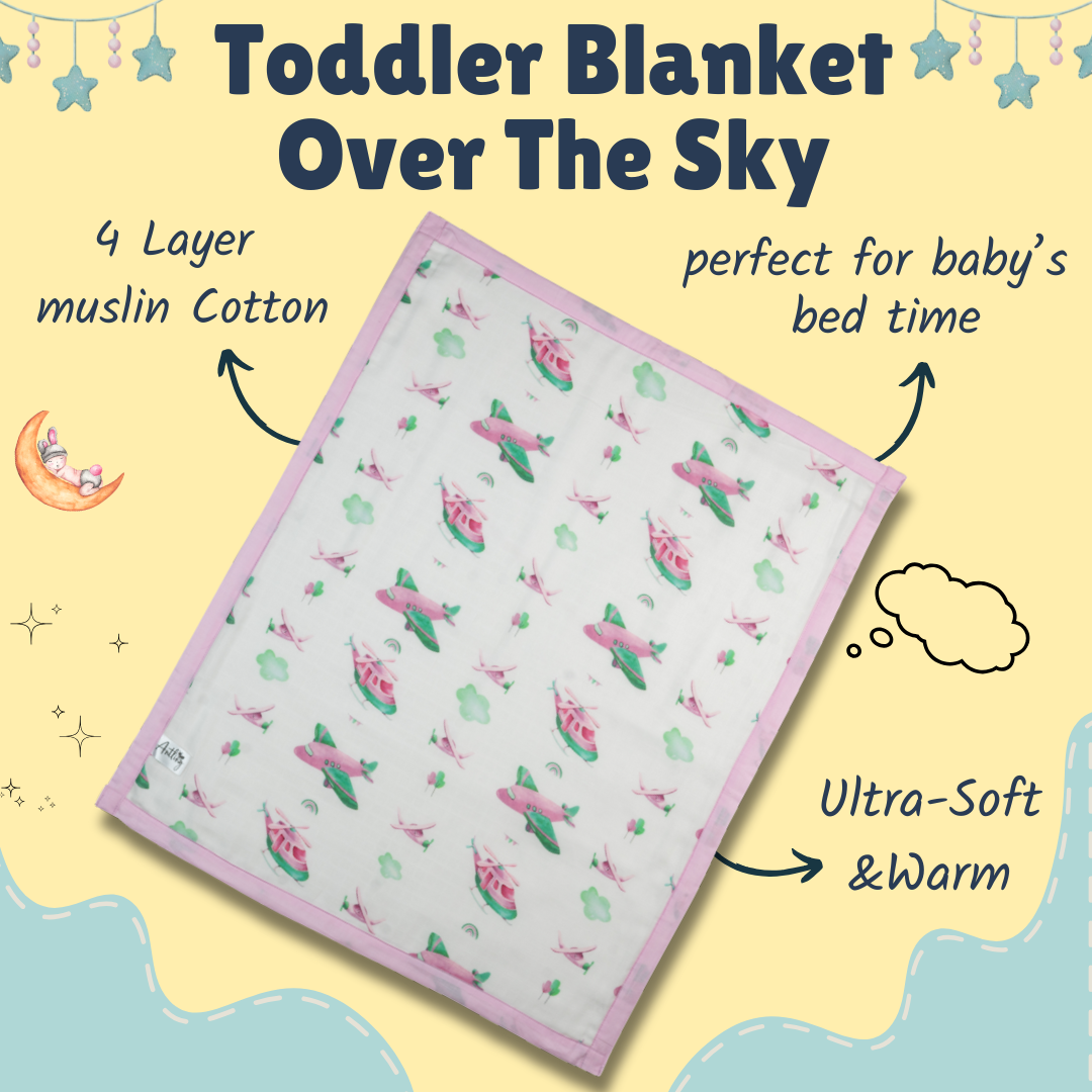 Premium Muslin Toddler Blanket (4 layers) - Over The Sky