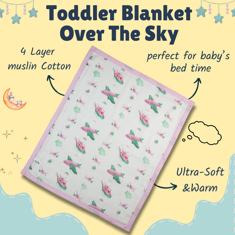 Premium Muslin Toddler Blanket (4 layers) - Over The Sky