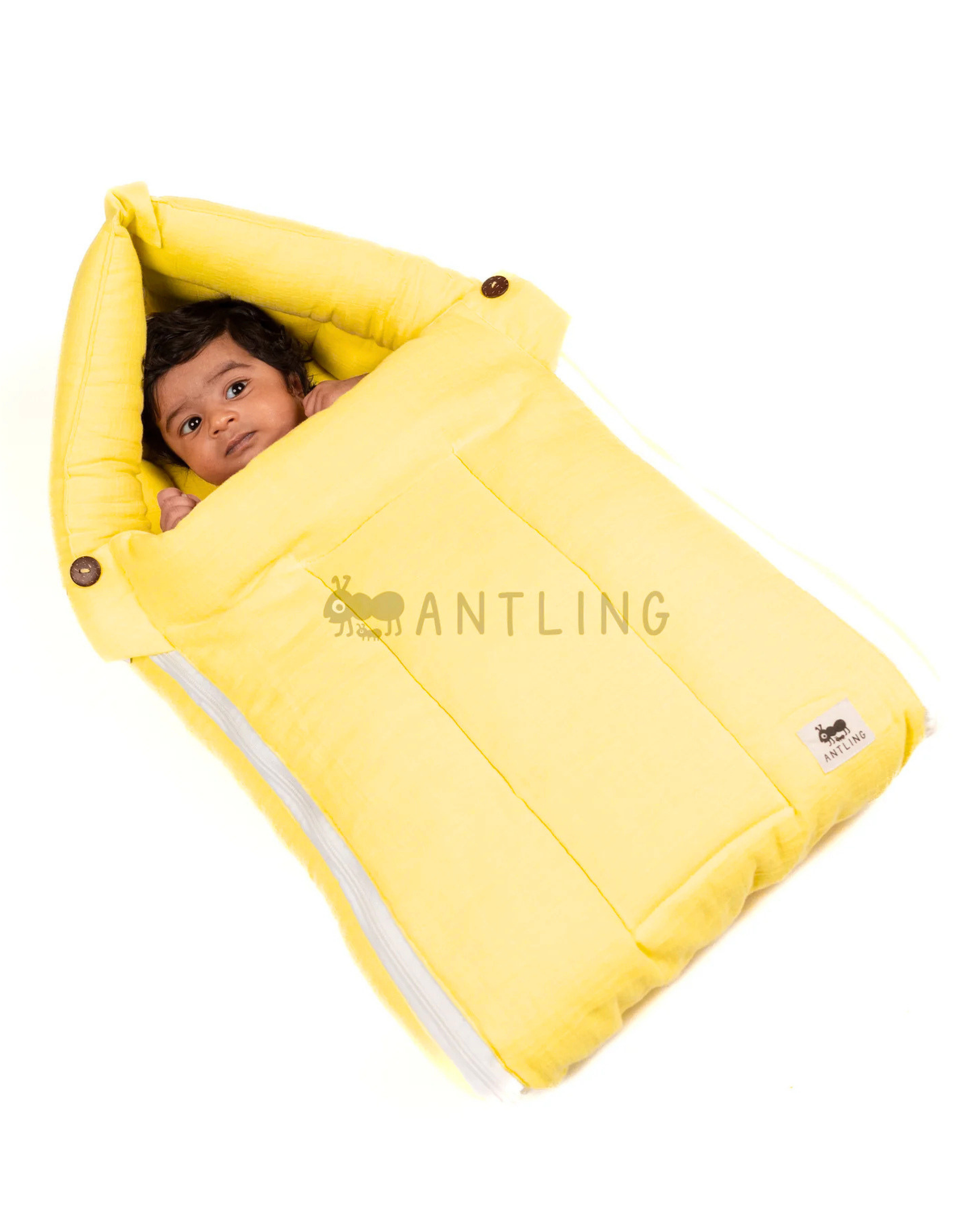 SoftNest - Premium Muslin Baby Nest cum Bed Set - Yellow