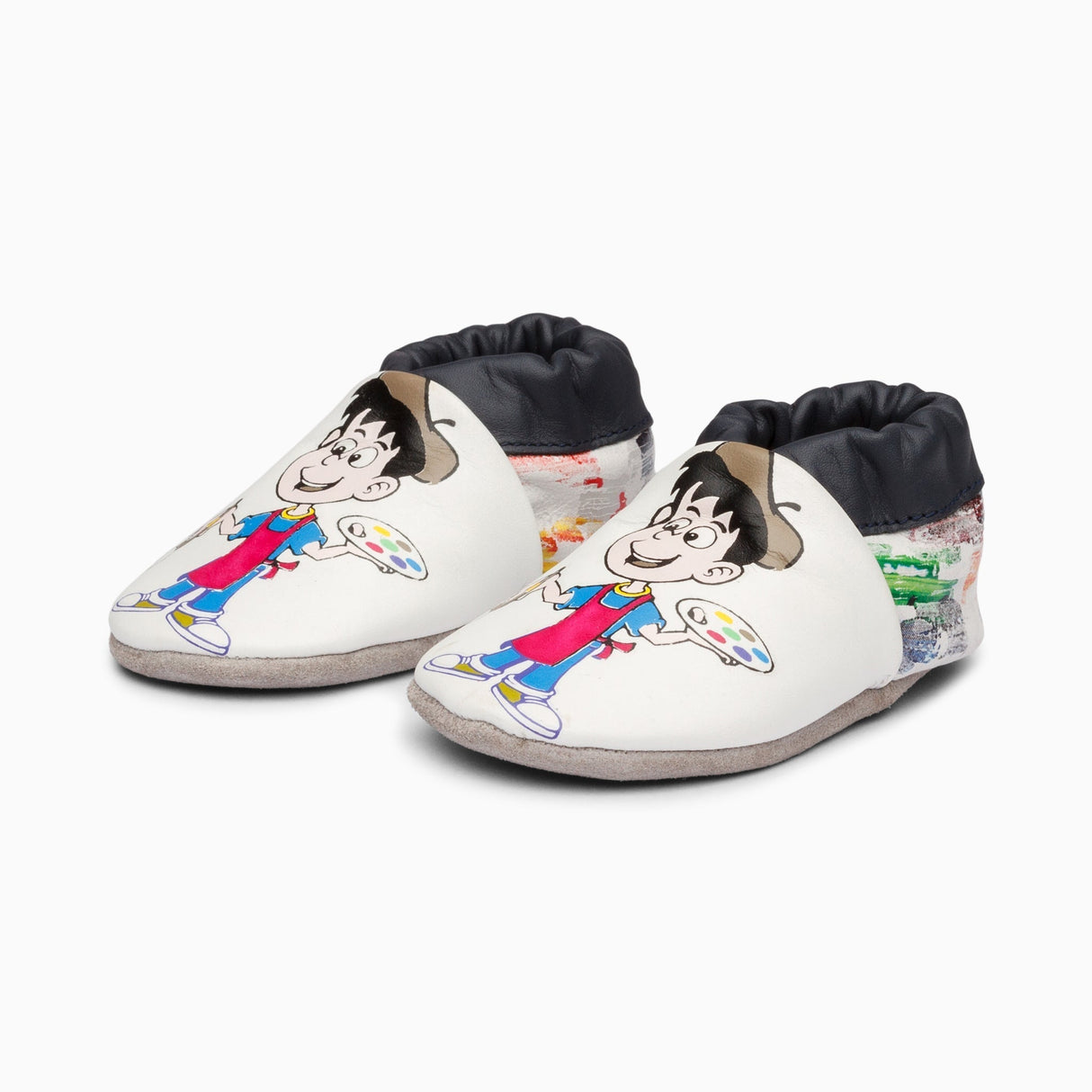 White Painter Leather Baby Shoe