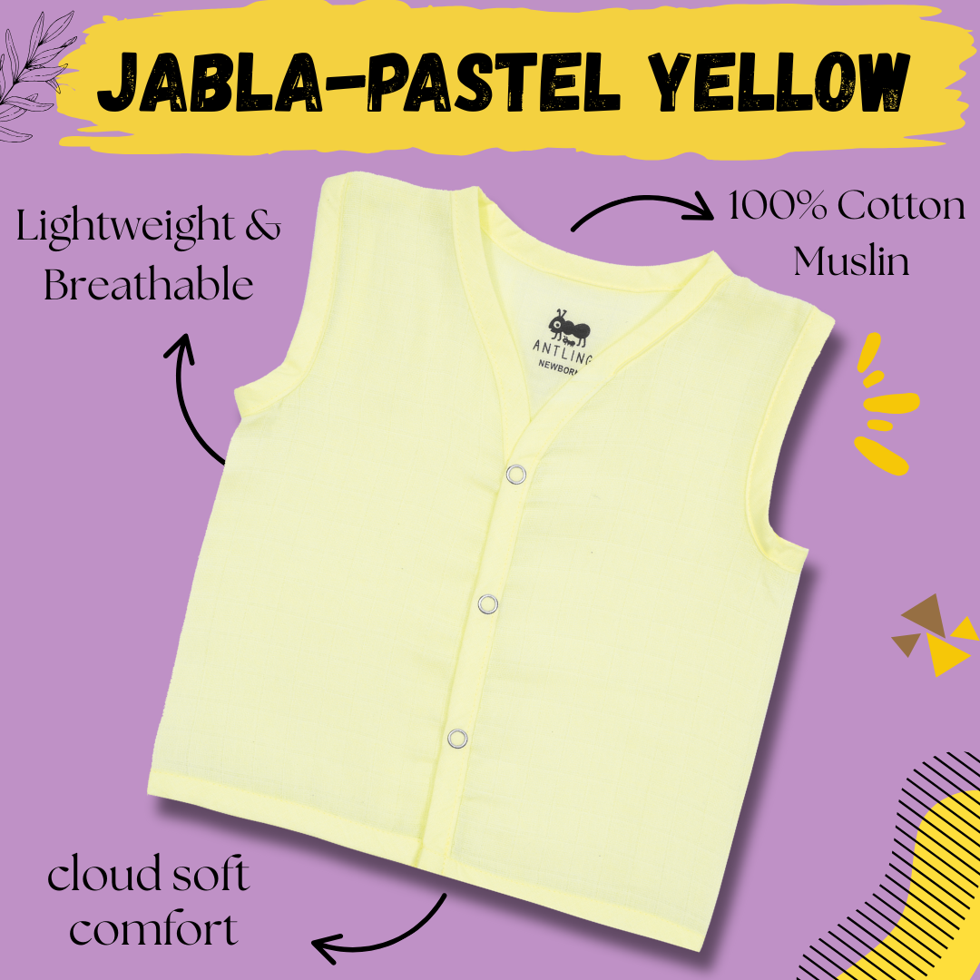 Muslin Jabla - Pastel Yellow