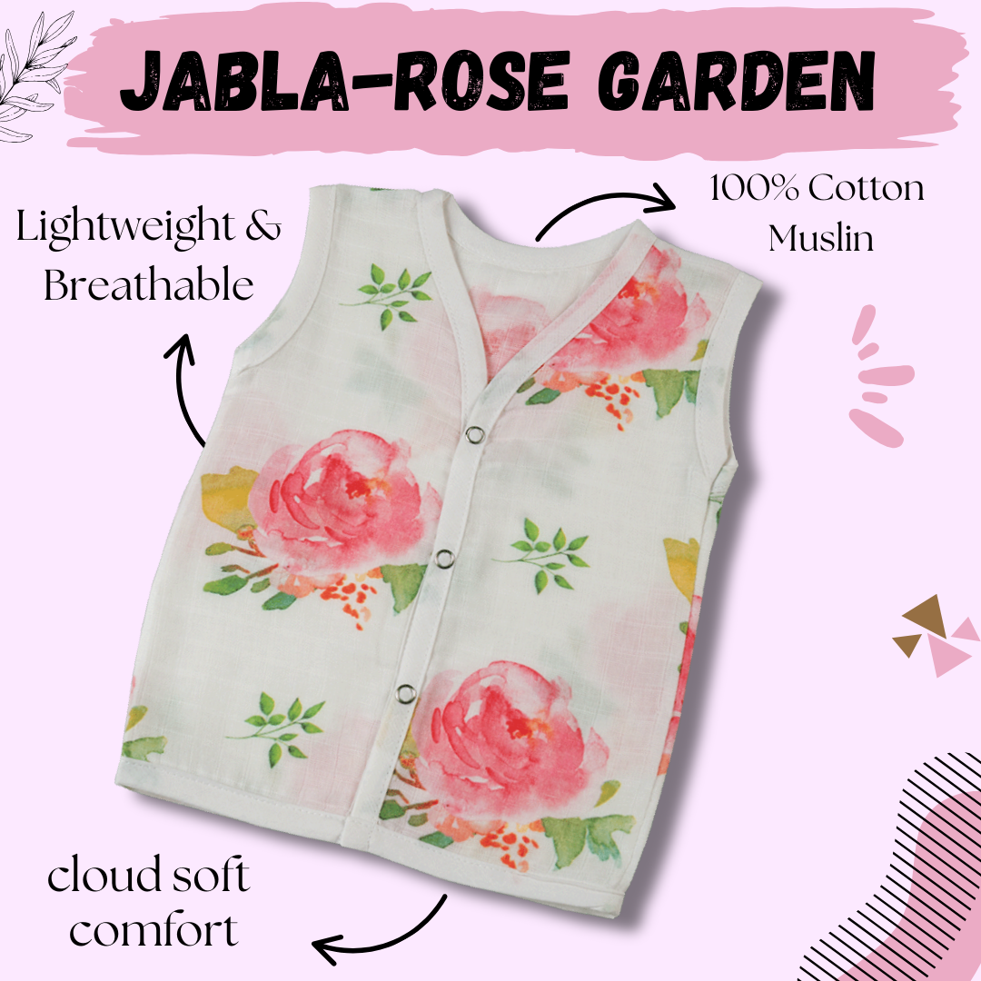 Premium Muslin Jabla - Rose Garden