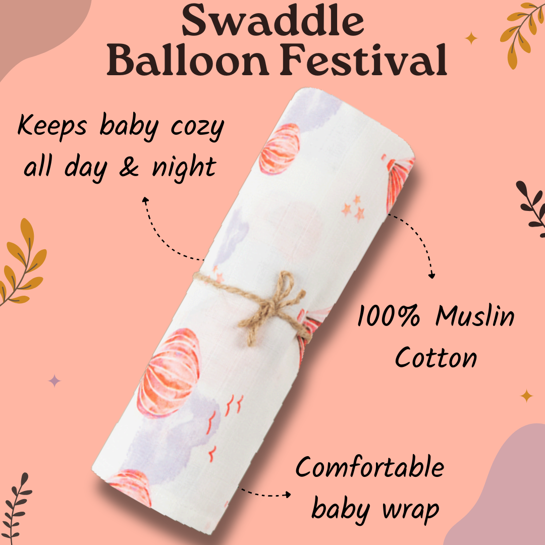 Premium Muslin Swaddle- Balloon Festival