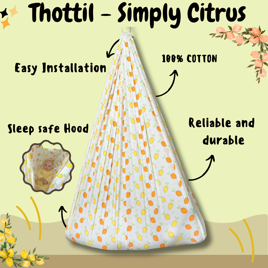 Pure Cotton Sleep Safe Thottil - Simply Citrus