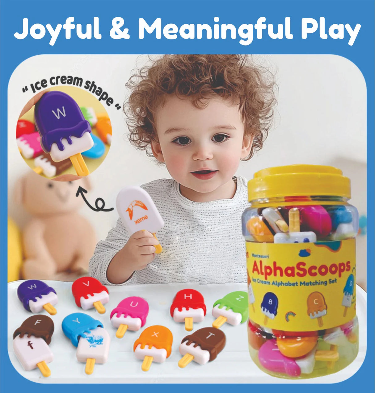 Alpha Scoops Ice Cream Montessori Alphabet Matching Game (52 pcs)