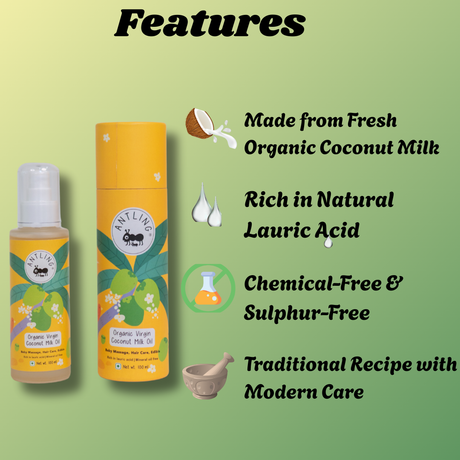 Organic Virgin Coconut Milk Oil | Baby Massage | Hair Care | Edible