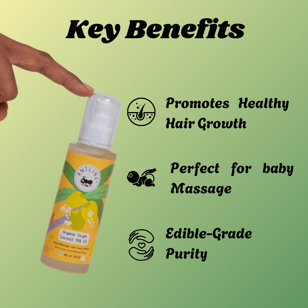 Organic Virgin Coconut Milk Oil | Baby Massage | Hair Care | Edible