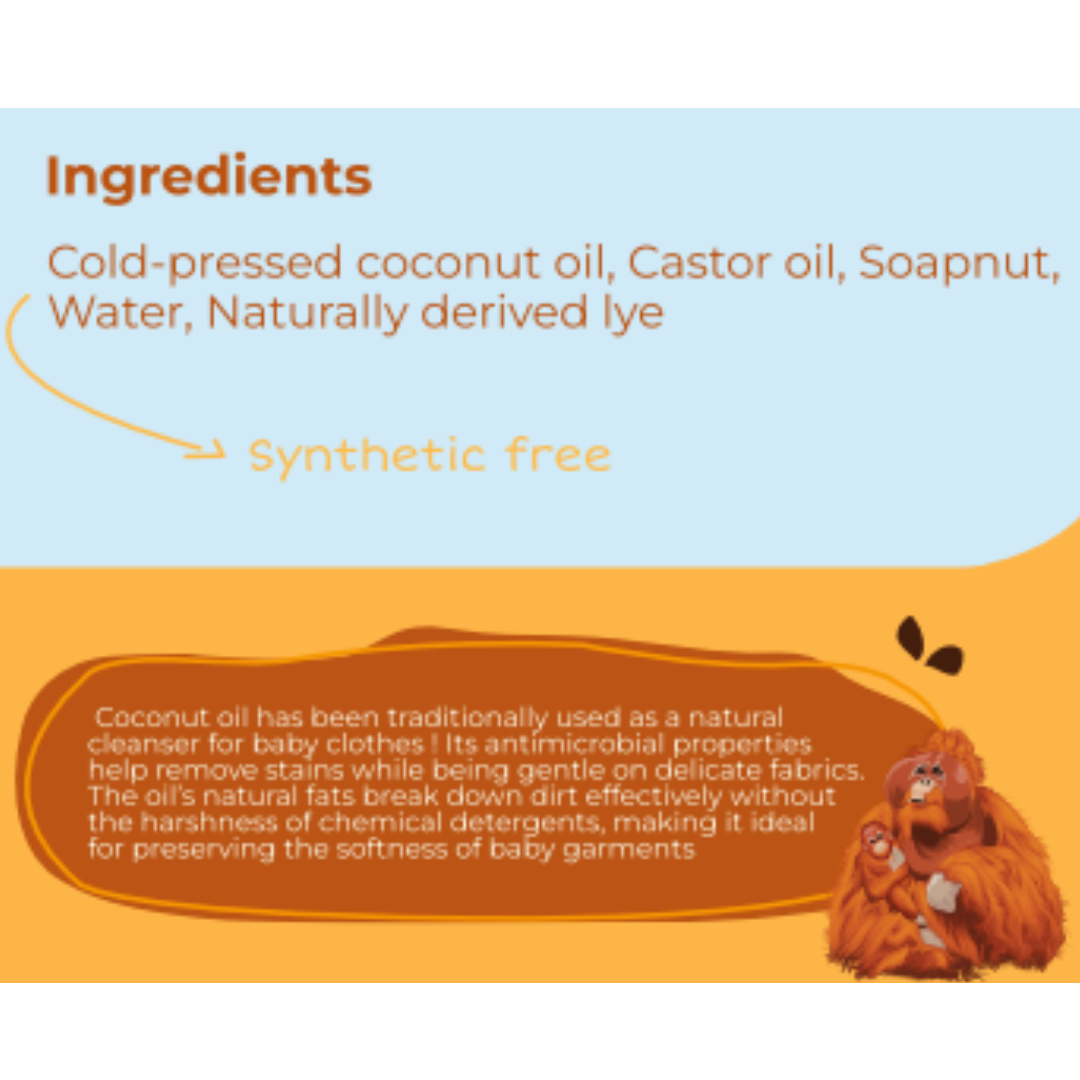 Natural Baby laundry washing bar (Coconut Oil based) - pack of 4