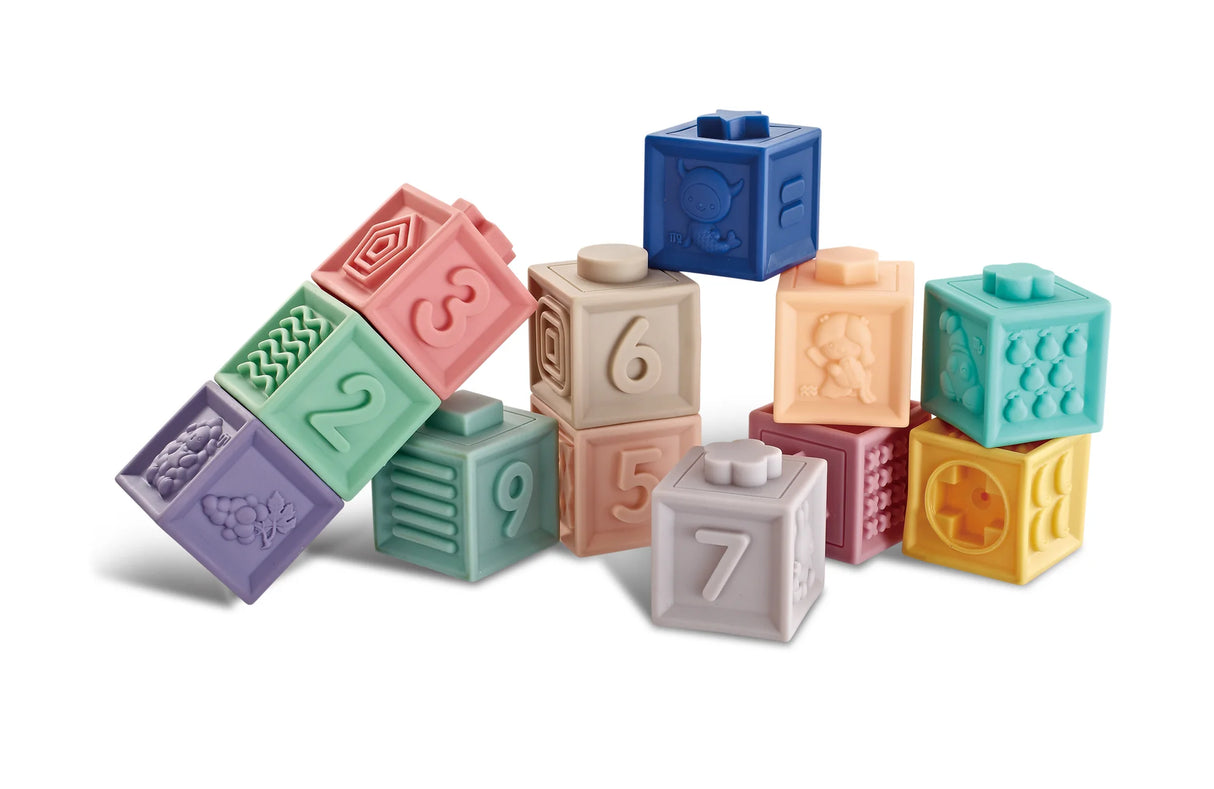 Baby's First Soft Sensory Toy Set -Blocks, Balls & Stacker (23 Pieces)