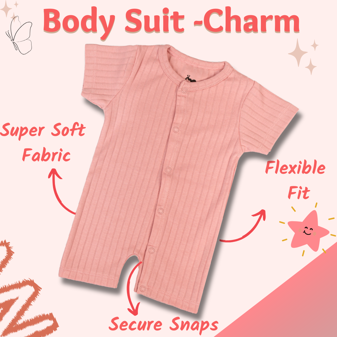 Premium Short-Sleeved Baby Bodysuit - Charm