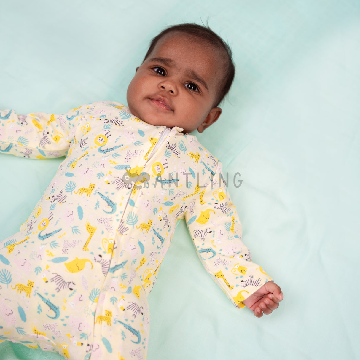 Footed Rompers - Yellow Jungle