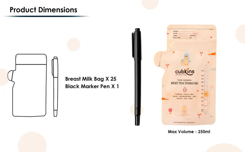 Temp-Sensing Breastmilk Storage Bags- Pack of 25