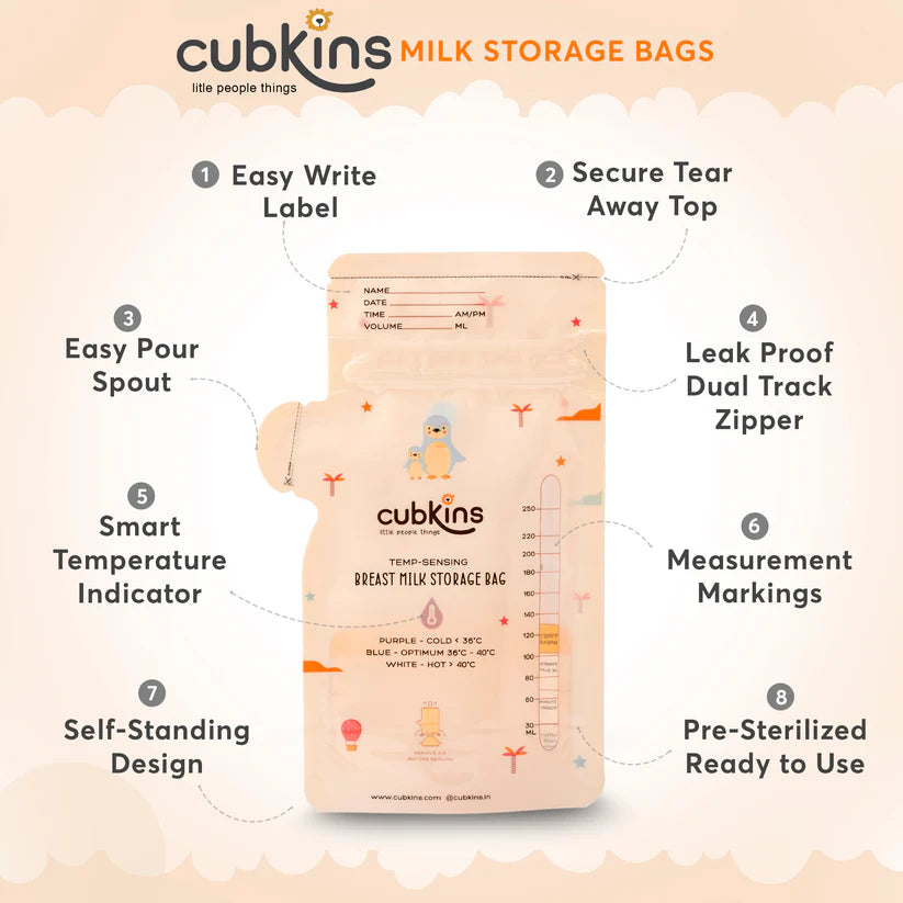 Temp-Sensing Breastmilk Storage Bags- Pack of 25
