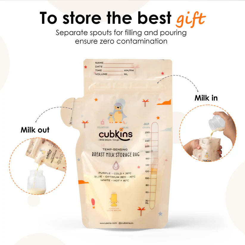 Temp-Sensing Breastmilk Storage Bags- Pack of 25