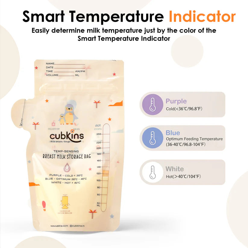 Temp-Sensing Breastmilk Storage Bags- Pack of 25