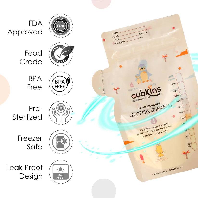 Temp-Sensing Breastmilk Storage Bags- Pack of 25