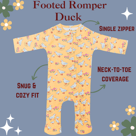 Footed Rompers - Duck