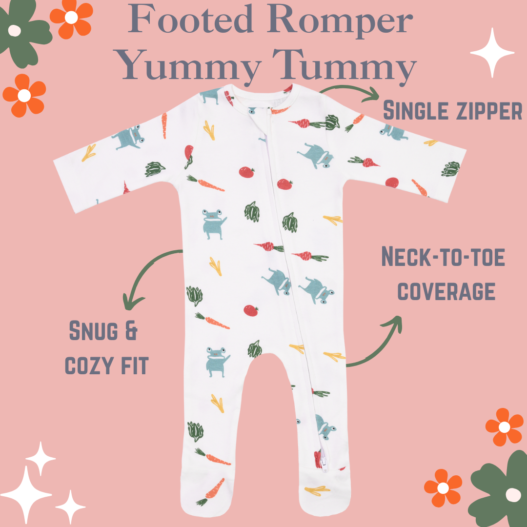 Footed Rompers - Yummy Tummy