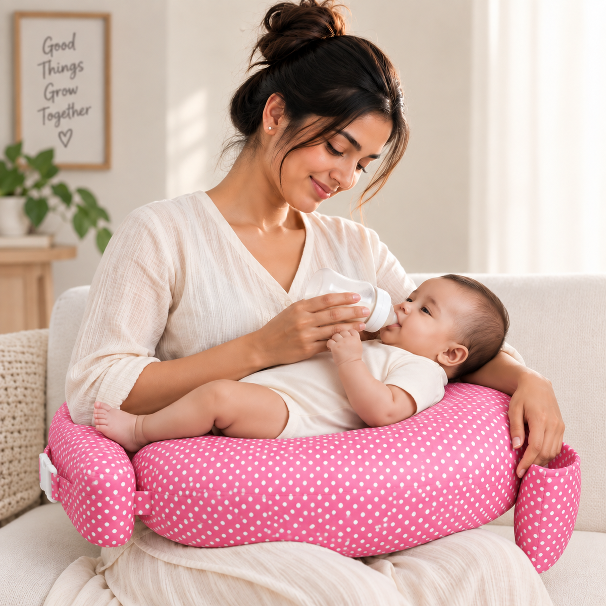Breastfeeding Pillow - D type with Adjustable Strap