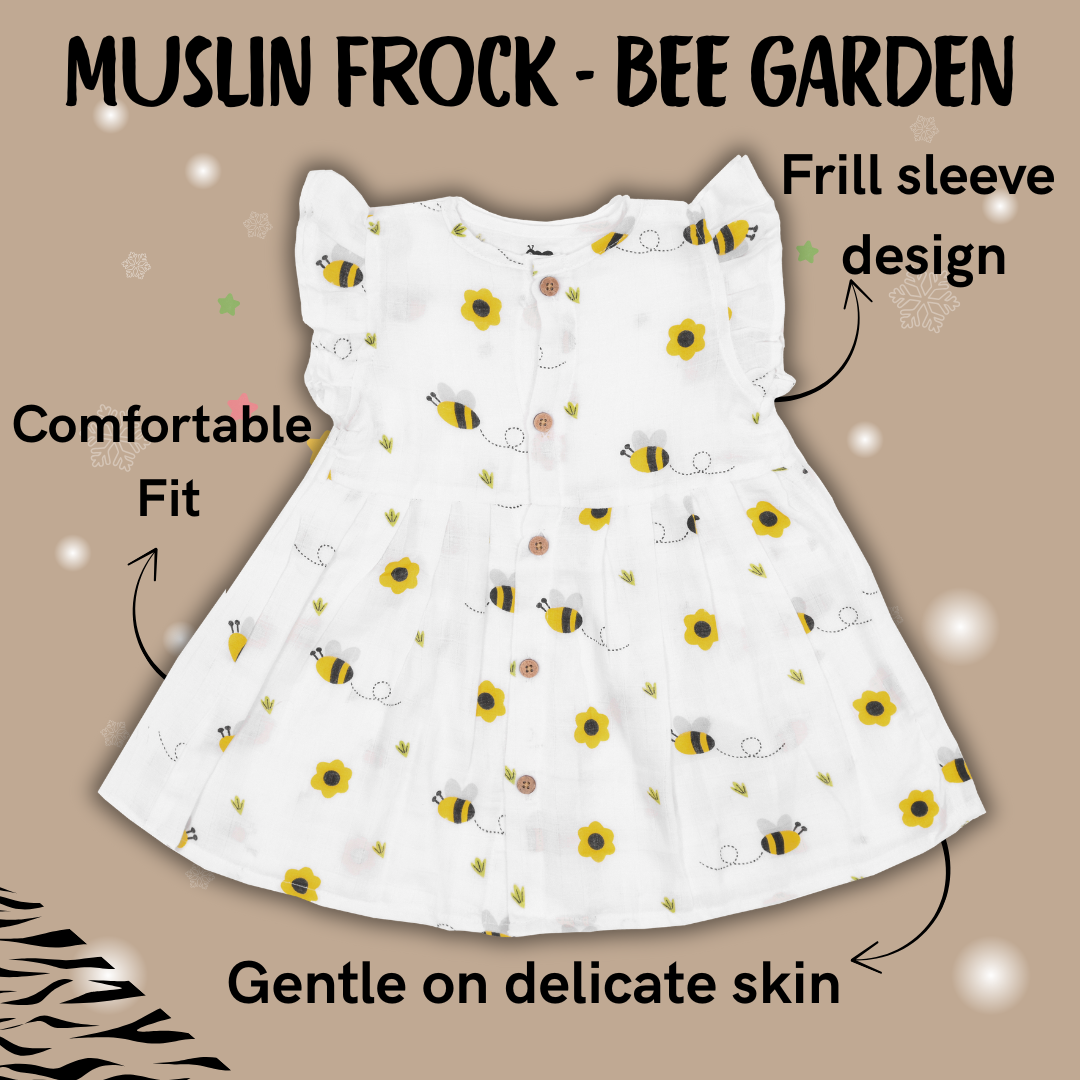 Muslin Frock - Bee Garden