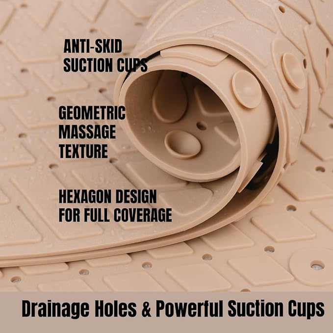 Anti Slip Bathroom Mat for Pregnant Moms and Kids | Hexagonal