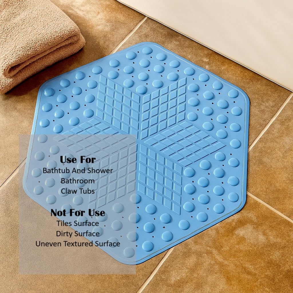 Anti Slip Bathroom Mat for Pregnant Moms and Kids | Hexagonal