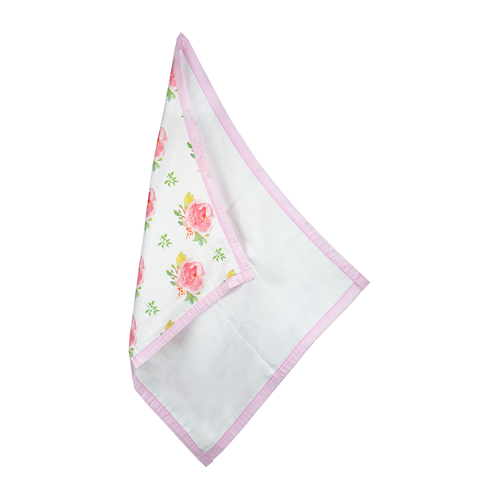 Premium 4 Layers Muslin Holding Towel - Rose Garden