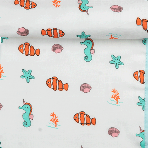 4 Layers Muslin Holding Towel - Sea World