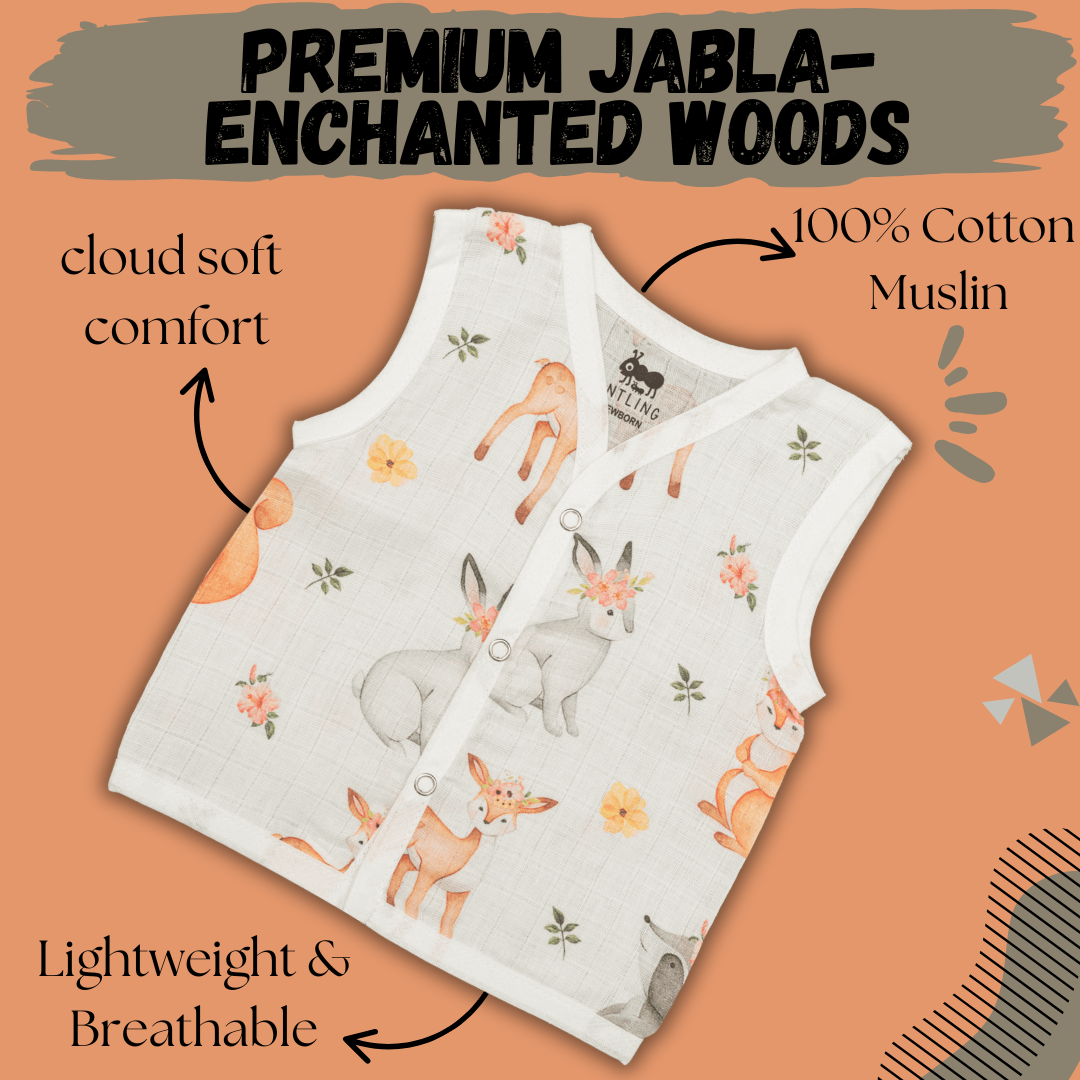 Premium Muslin Jabla - Enchanted Woods