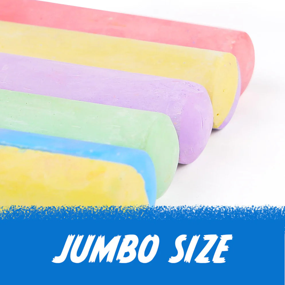 Jar Melo Jumbo Sidewalk Chalk - 24 Colors Kit with 2 Holder