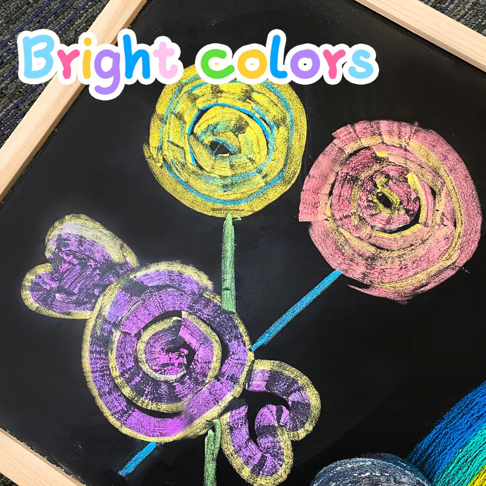 Jar Melo Jumbo Sidewalk Chalk - 24 Colors Kit with 2 Holder