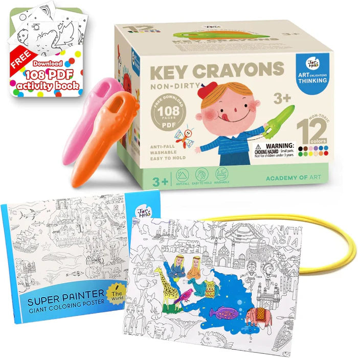 Jar Melo Key Crayon - 12 Colors