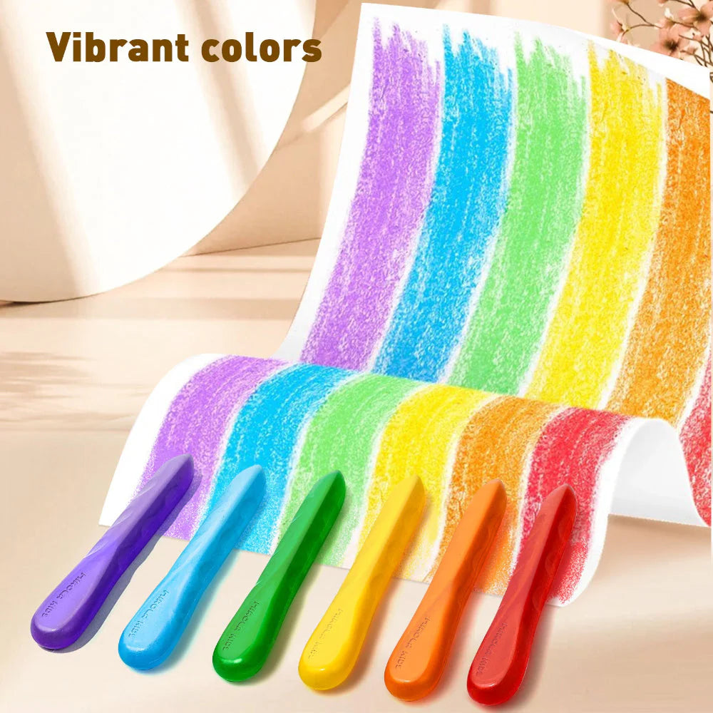 Jar Melo Mess Free Easy Grip Beeswax Crayons- 12 Colors