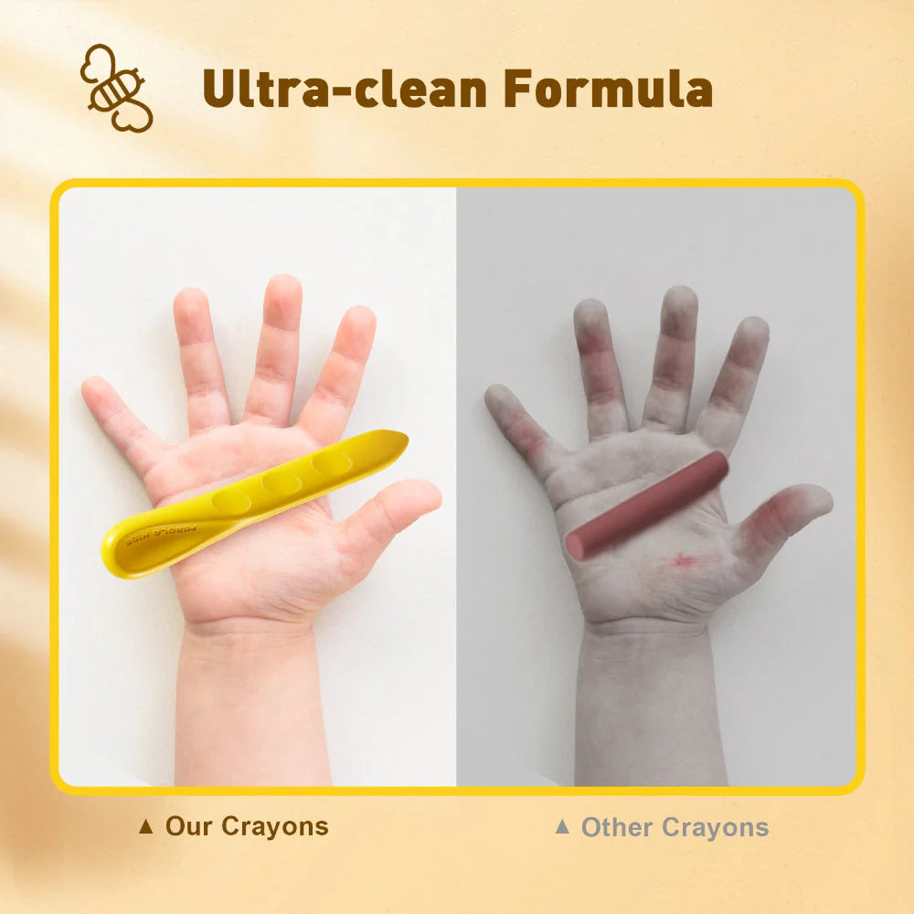 Jar Melo Mess Free Easy Grip Beeswax Crayons- 12 Colors