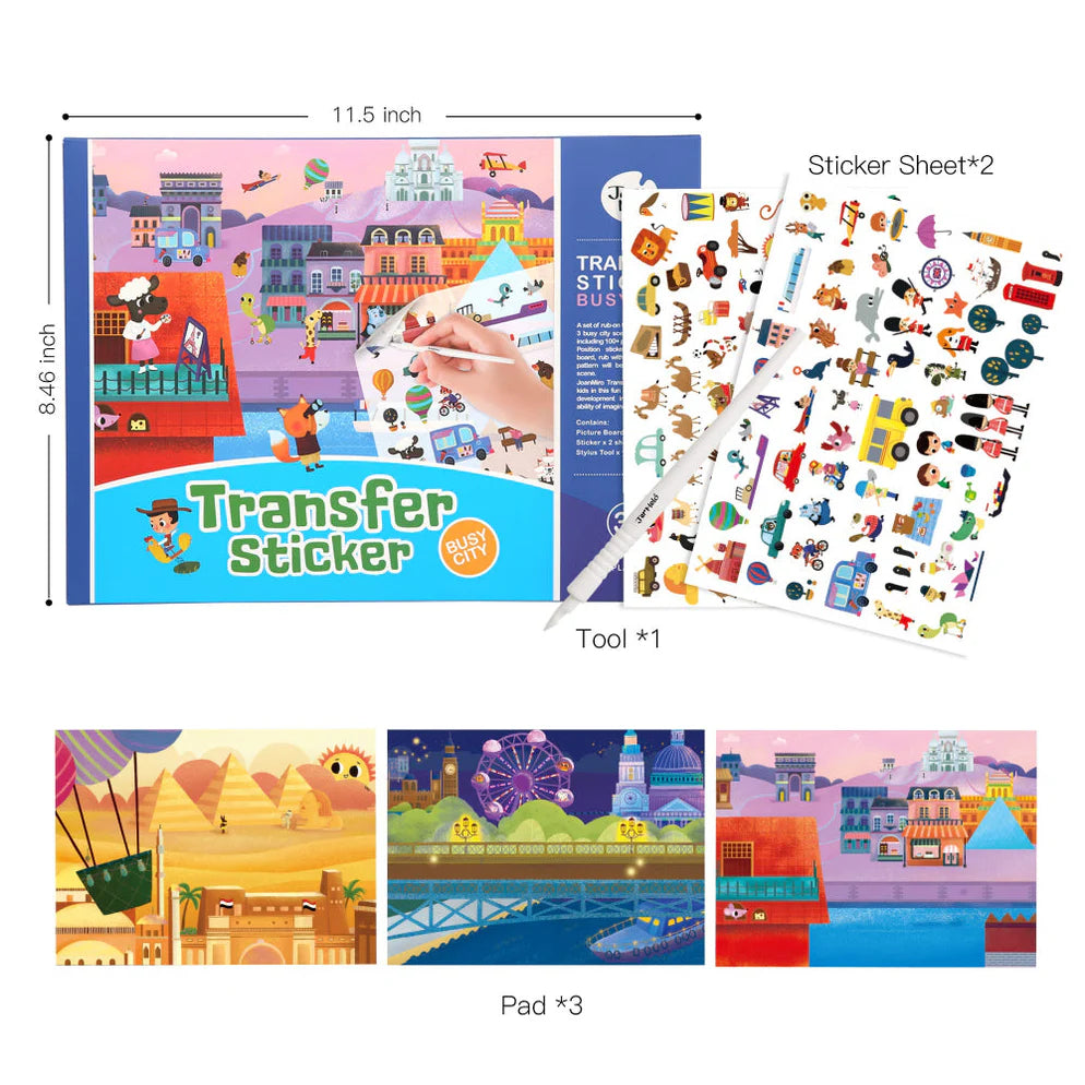 Jar Melo Transfer Sticker Scenes Pads -Busy City