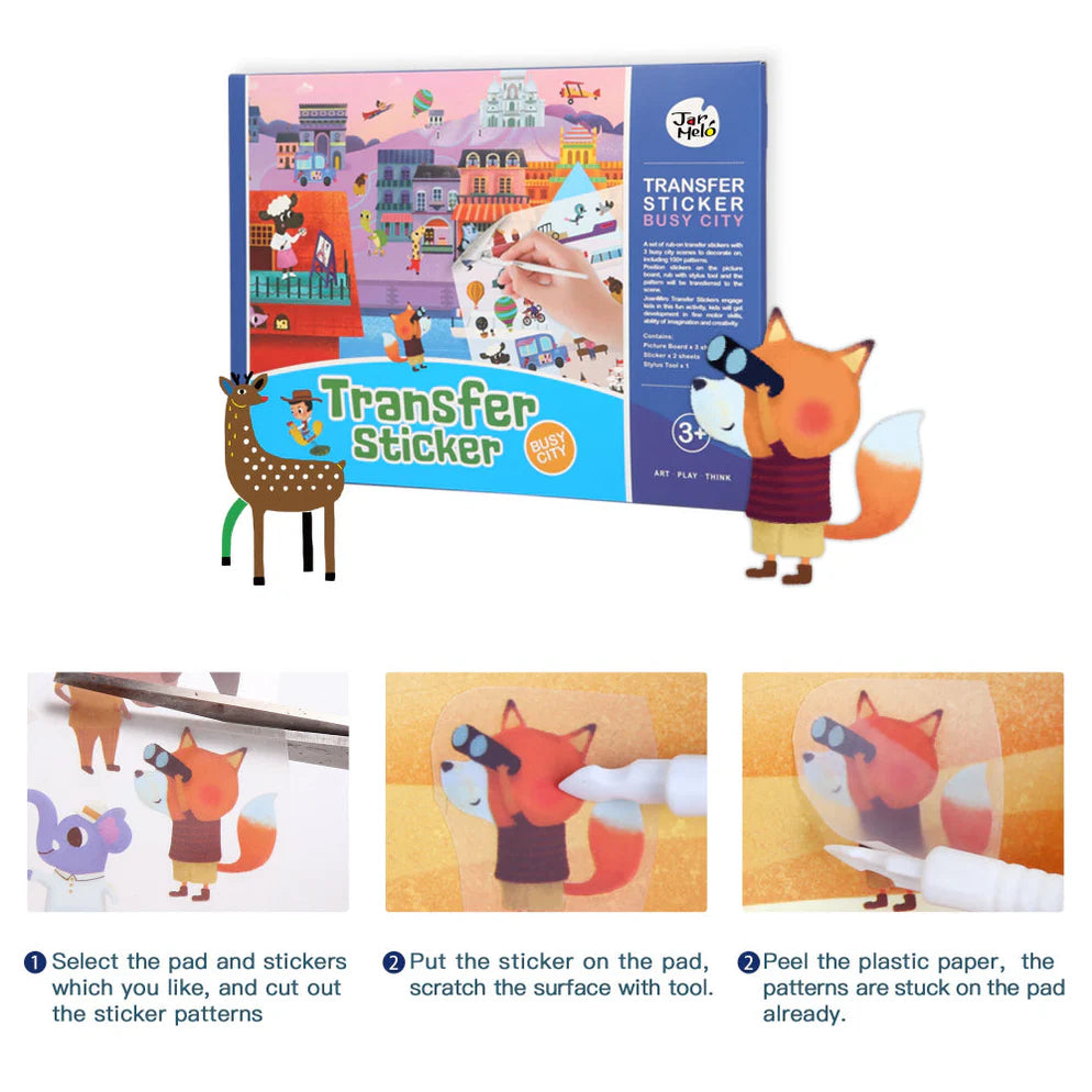 Jar Melo Transfer Sticker Scenes Pads -Busy City
