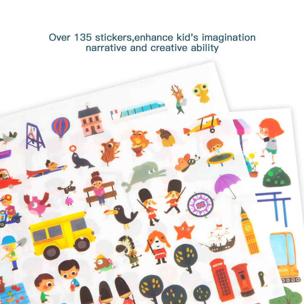 Jar Melo Transfer Sticker Scenes Pads -Busy City