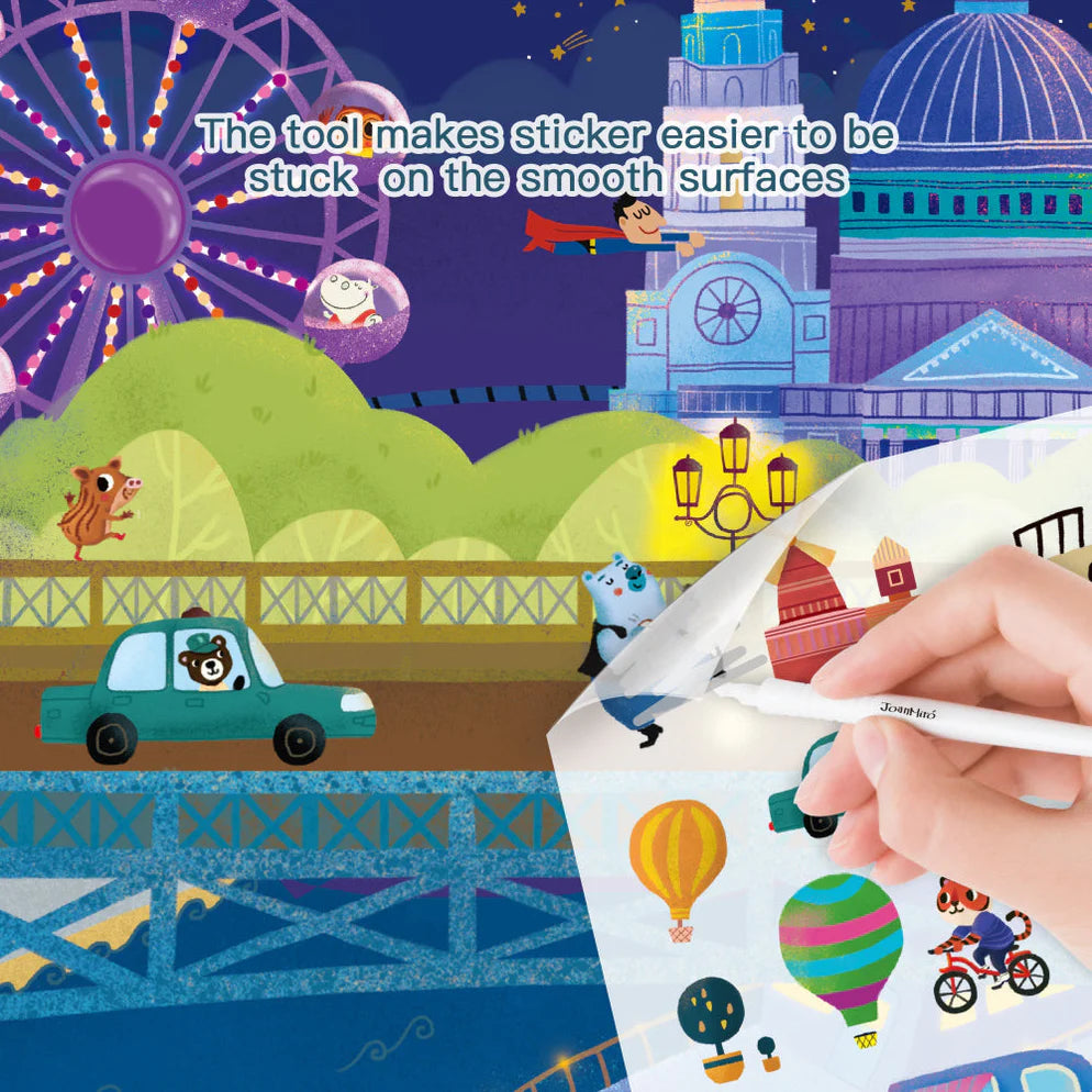 Jar Melo Transfer Sticker Scenes Pads -Busy City