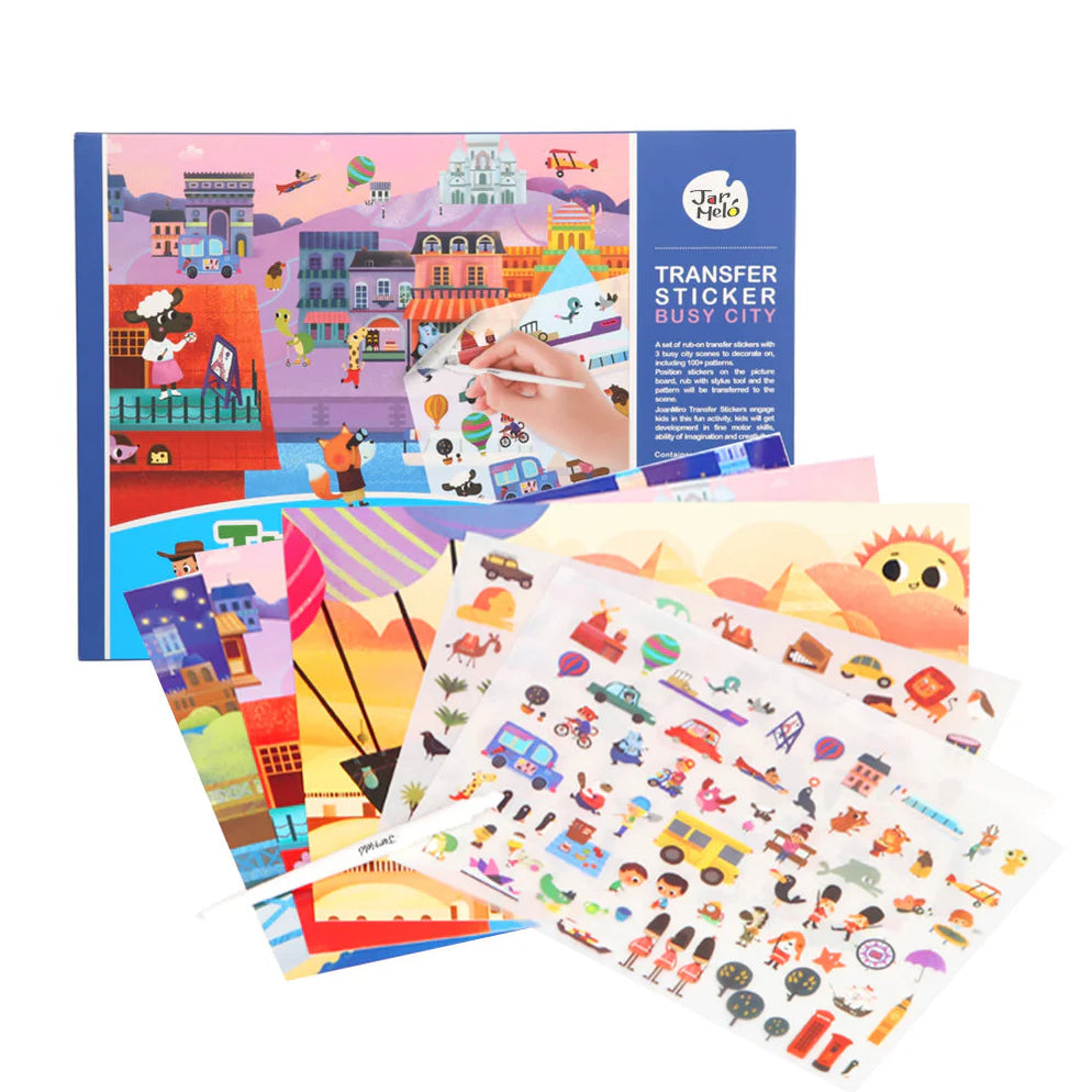 Jar Melo Transfer Sticker Scenes Pads -Busy City