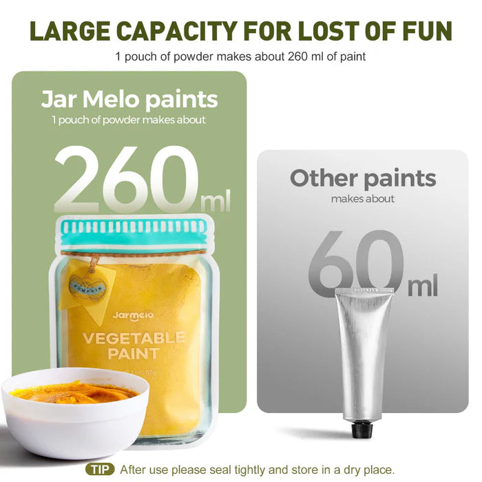 Jar Melo Vegetable Powder Paints- 6 Colors