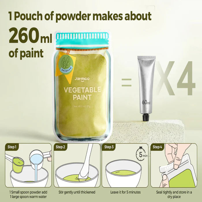 Jar Melo Vegetable Powder Paints- 6 Colors