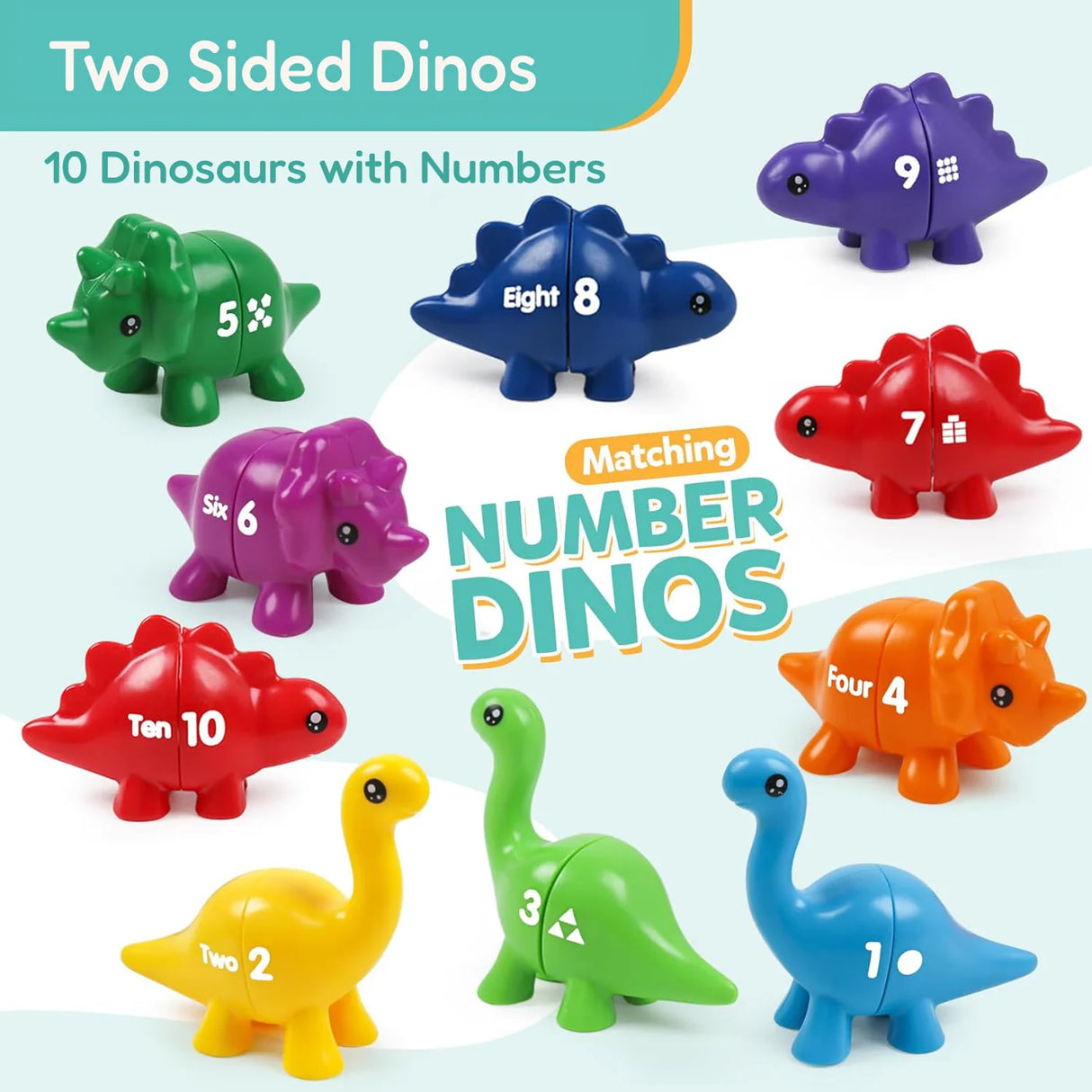 JurassiCount-Montessori Dinosaur Number Matching Set (20 pcs)