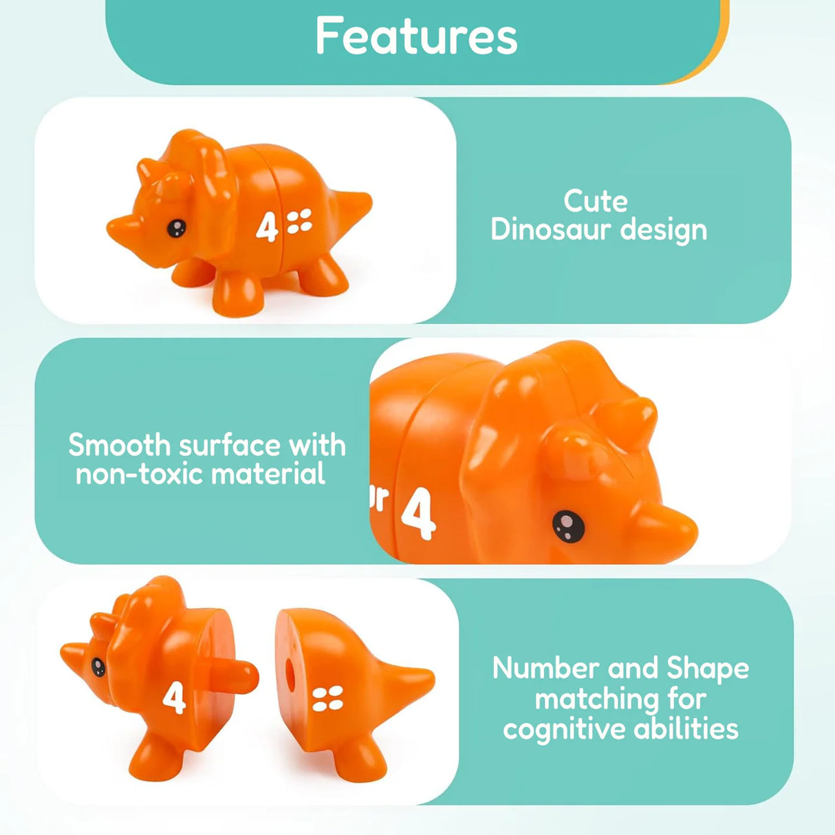 JurassiCount-Montessori Dinosaur Number Matching Set (20 pcs)