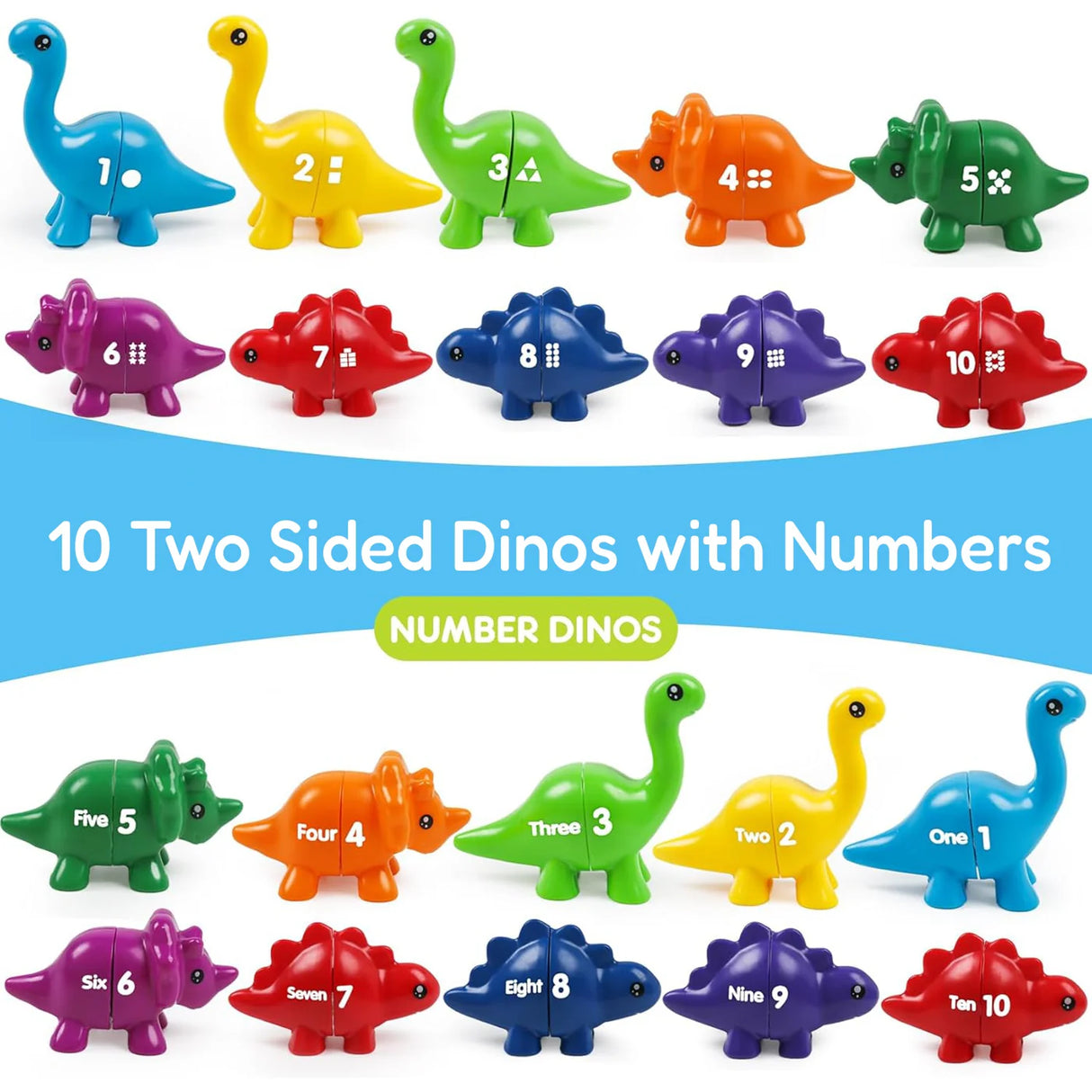 JurassiCount-Montessori Dinosaur Number Matching Set (20 pcs)