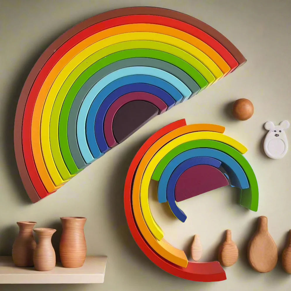 Open Ended Large Rainbow Stacker 12 Piece