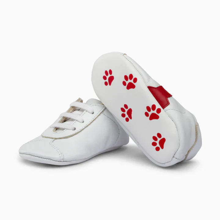 Rainbow Leather Baby Shoe - White