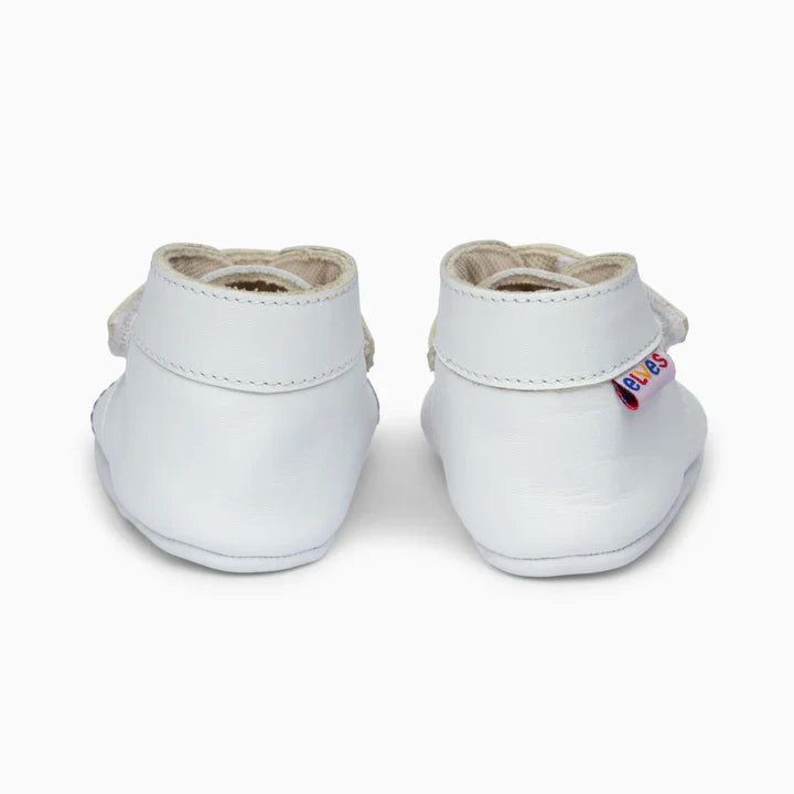 Rainbow Leather Baby Shoe - White